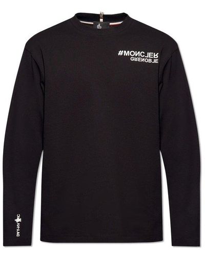 3 MONCLER GRENOBLE Crewneck Straight Hem Sweatshirt - Black
