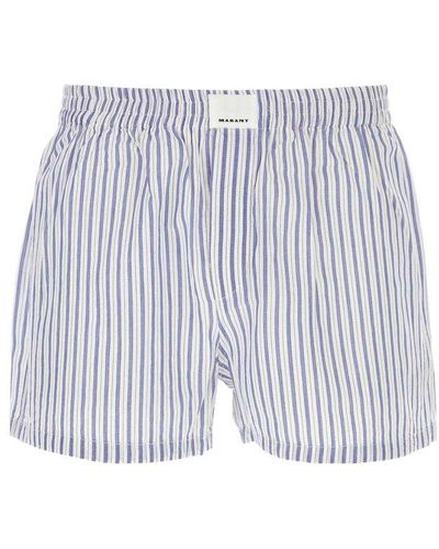 Isabel Marant Logo-patch Striped Boxers - White