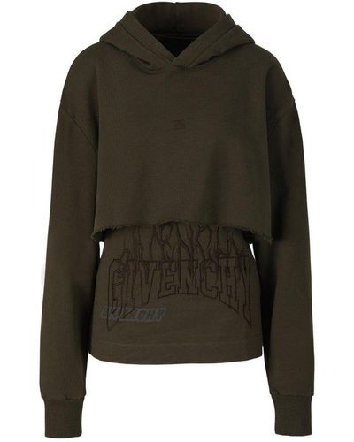 Givenchy Layered Effect Hoodie - Green