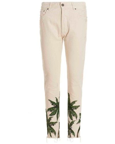 Palm Angels Jeans Bull Palms - Natural