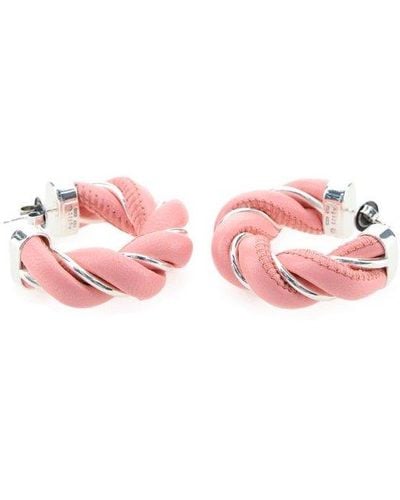 Bottega Veneta Twist Hoop Earrings - Pink