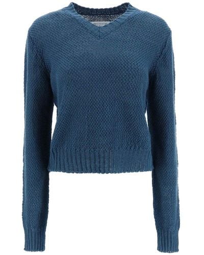 Maison Margiela Boucle Sweater True Hemp - Blue