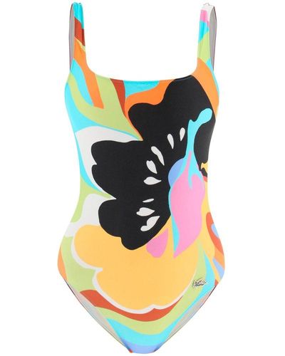 Etro Floral Waves One-piece Swimsuit - Yellow