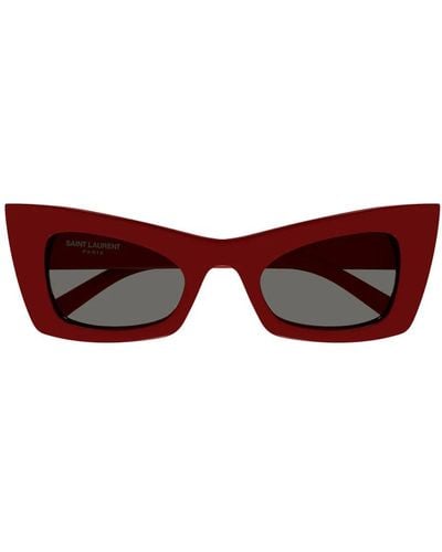 Saint Laurent Rectangle-frame Sunglasses - Red