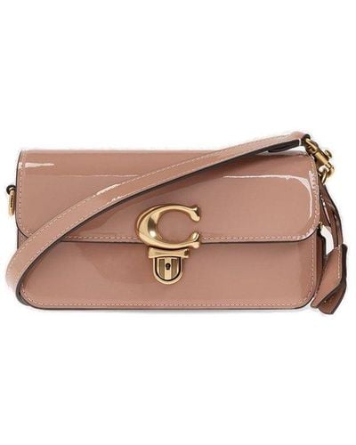 COACH 'studio Baguette' Bag In Patent Leather - Pink