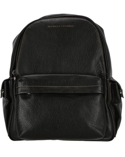 Brunello Cucinelli Zipped Backpack - Black