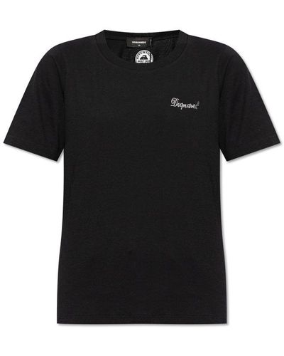 DSquared² Logo-embellished Crewneck T-shirt - Black