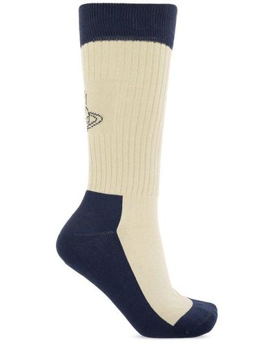 Vivienne Westwood Logo Intarsia-knit Socks - Blue