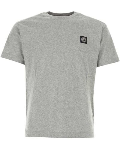 Stone Island Light Grey Cotton T-shirt