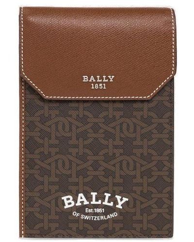 Bally Logo-printed Strapped Wallet - Brown