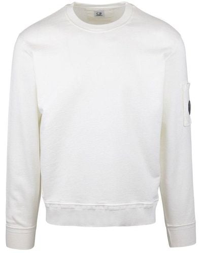 C.P. Company Lens-detail Crewneck Sweatshirt - White