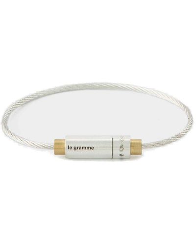Le Gramme 9 G Triptych Cable Bracelet - White