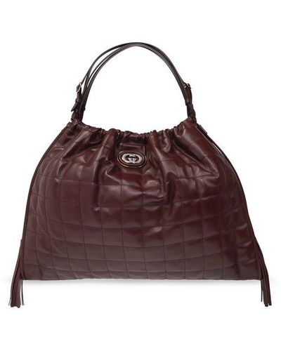 Gucci 'deco Large' Shoulder Bag - Brown