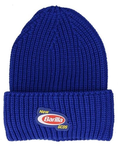 Gcds Knitted Hat With New Barilla Patch - Blue