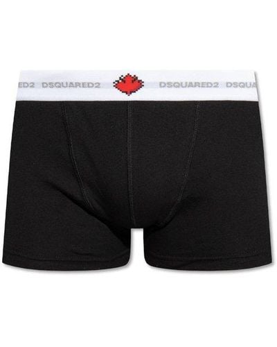 DSquared² Cotton Boxers With Logo, - Black