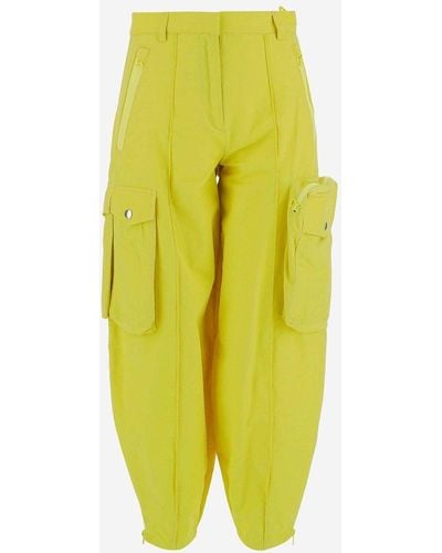 Stella McCartney Cotton Blend Cargo Trousers - Yellow