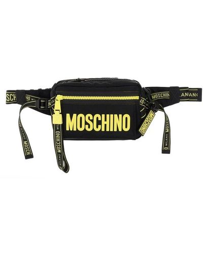 Moschino Logo Print Taped Beltbag - Black