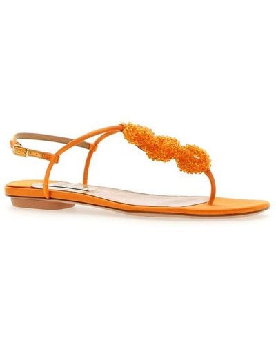 Aquazzura Chain Of Love Thong Sandals - Orange