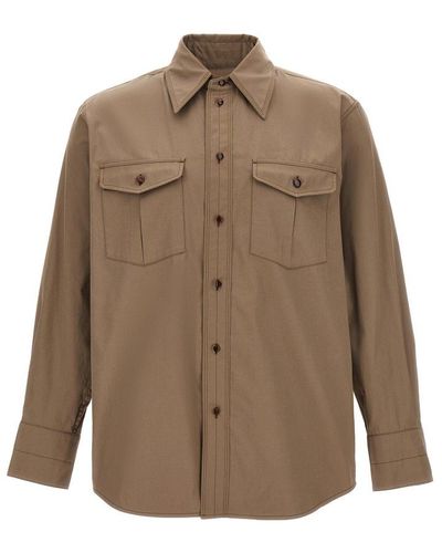 Lemaire Relaxed Western Shirt, Blouse - Brown