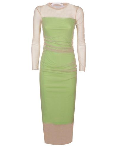 Helmut Lang Tulle Lyr Dress Mic1 - Green