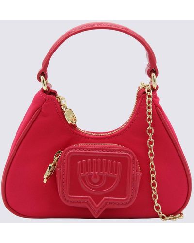 Chiara Ferragni Logo Detailed Zipped Mini Tote Bag - Red