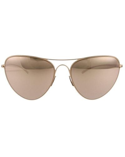 Mykita X Maison Margiela Oval Frame Sunglasses - Metallic