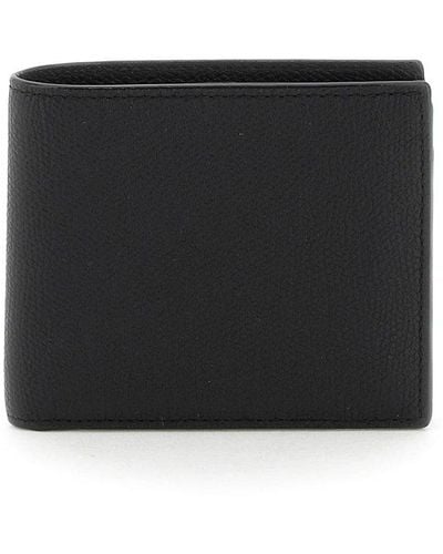 Valextra V-cut-out Bi-fold Wallet - Black