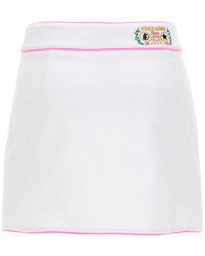 Chiara Ferragni Logo Embroidered Tennis Skirt - White