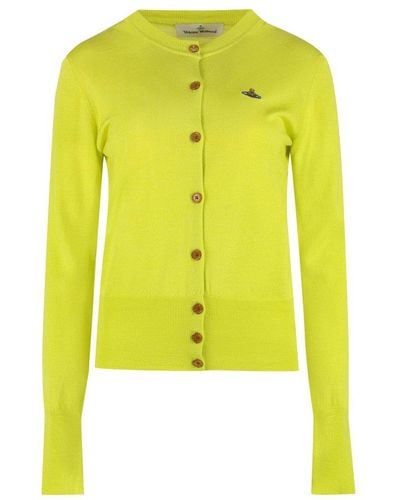 Vivienne Westwood Bea Silk-wool Blend Cardigan - Yellow