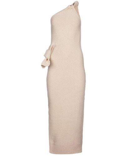 Jacquemus La Robe Maille Knotted Knit Dress - White