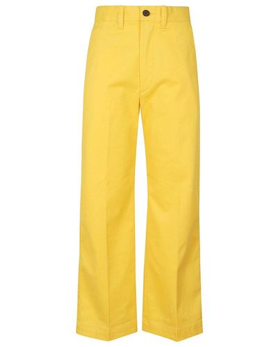 Polo Ralph Lauren High-waist Cropped Flared Trousers - Yellow