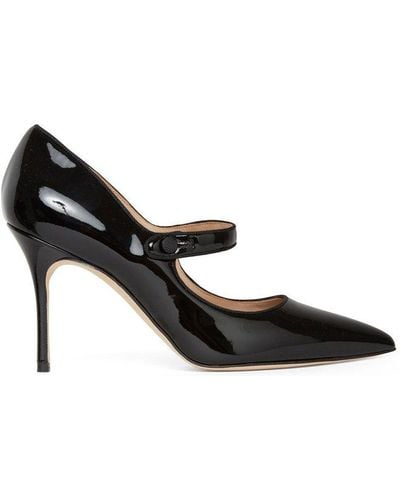 Manolo Blahnik Stiletto Heel Pointed Toe Court Shoes - Black