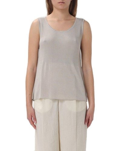 A.P.C. Sleeveless Ribbed-knitted Top - Gray