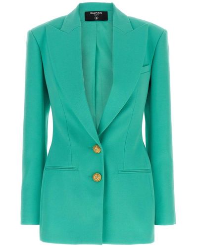 Balmain Double-breasted Buttoned Jacket - Green