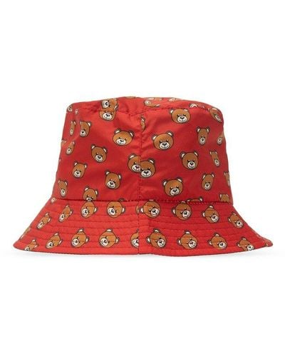 Moschino Teddy Bear Hat, - Red