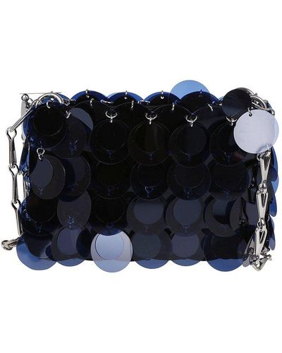 Rabanne Sparkle Nano Sequin Detailed Clutch Bag - Black
