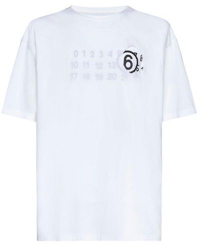 MM6 by Maison Martin Margiela Numeric Printed Crewneck T-shirt - White