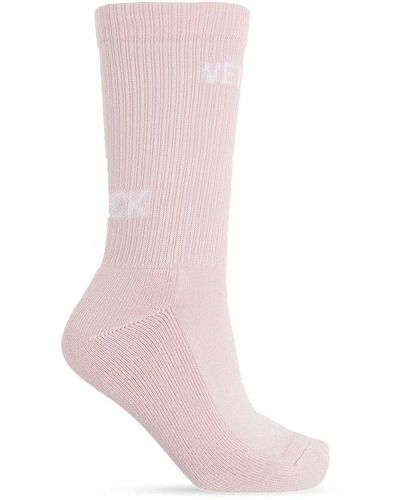 Vetements Socks With Logo, - Pink