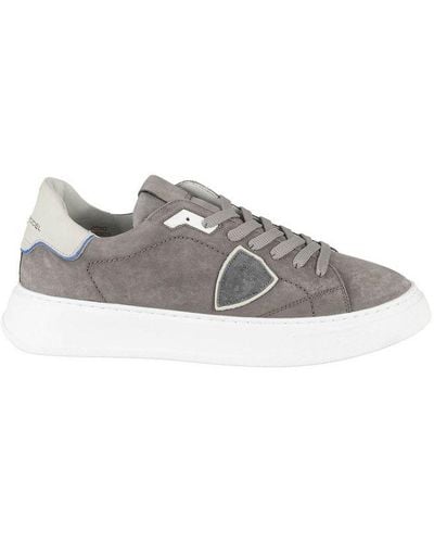 Philippe Model Logo Patch Low-top Trainers - Grey