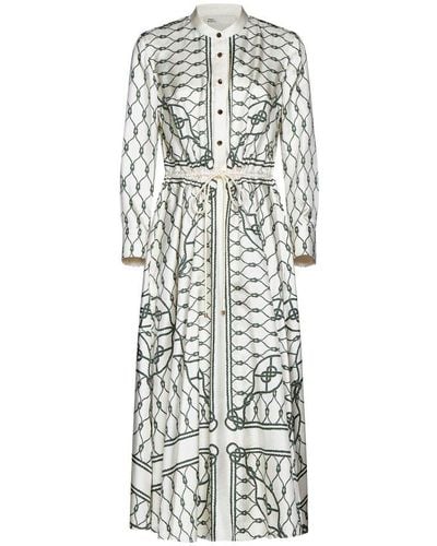 Tory Burch Pattern-printed Drawstring Dress - White