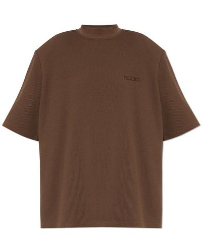 The Attico T-shirt With Logo, - Brown