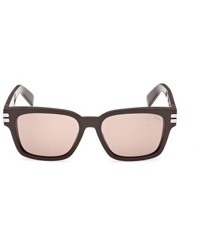 ZEGNA Rectangle Frame Sunglasses - Pink