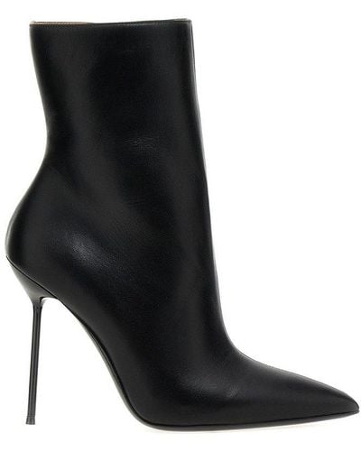 Paris Texas High Stiletto Heel Ankle Boots - Black