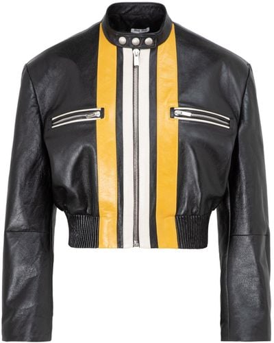 Miu Miu Leather Jacket - Black