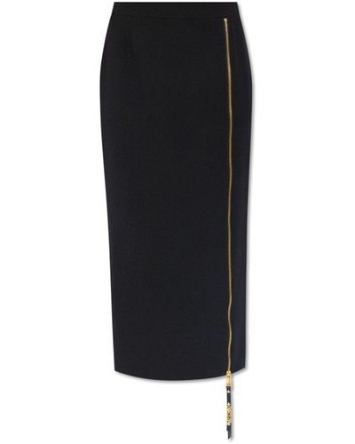 Moschino Skirt With Slit, - Black
