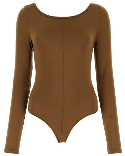 Agolde Paulette Long Sleeved Bodysuit - Brown