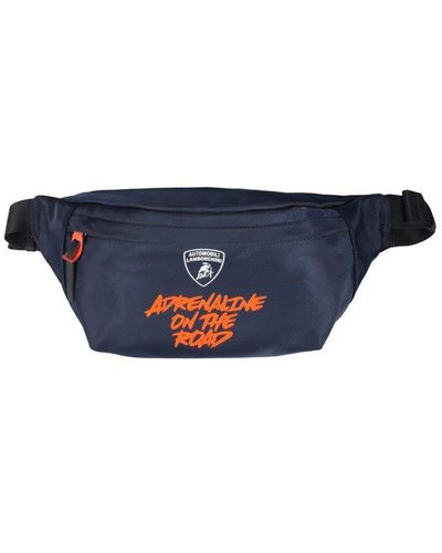 Lamborghini Logo Detailed Zipped Belt Bag - Blue