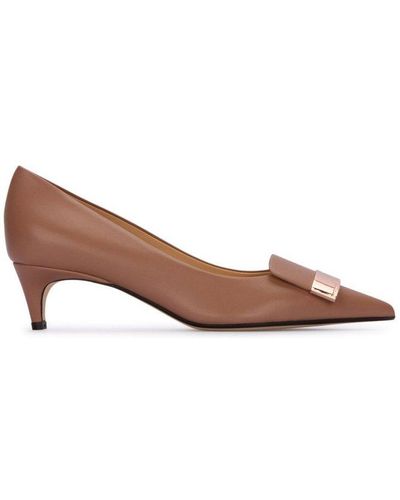 Sergio Rossi Sr1 Pointed Toe Pumps - Brown