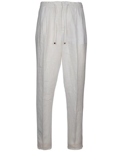 Brunello Cucinelli Elasticated Waistband Drawstring Trousers - Grey