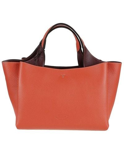 Tod's Logo-plaque Top Handle Bag - Red